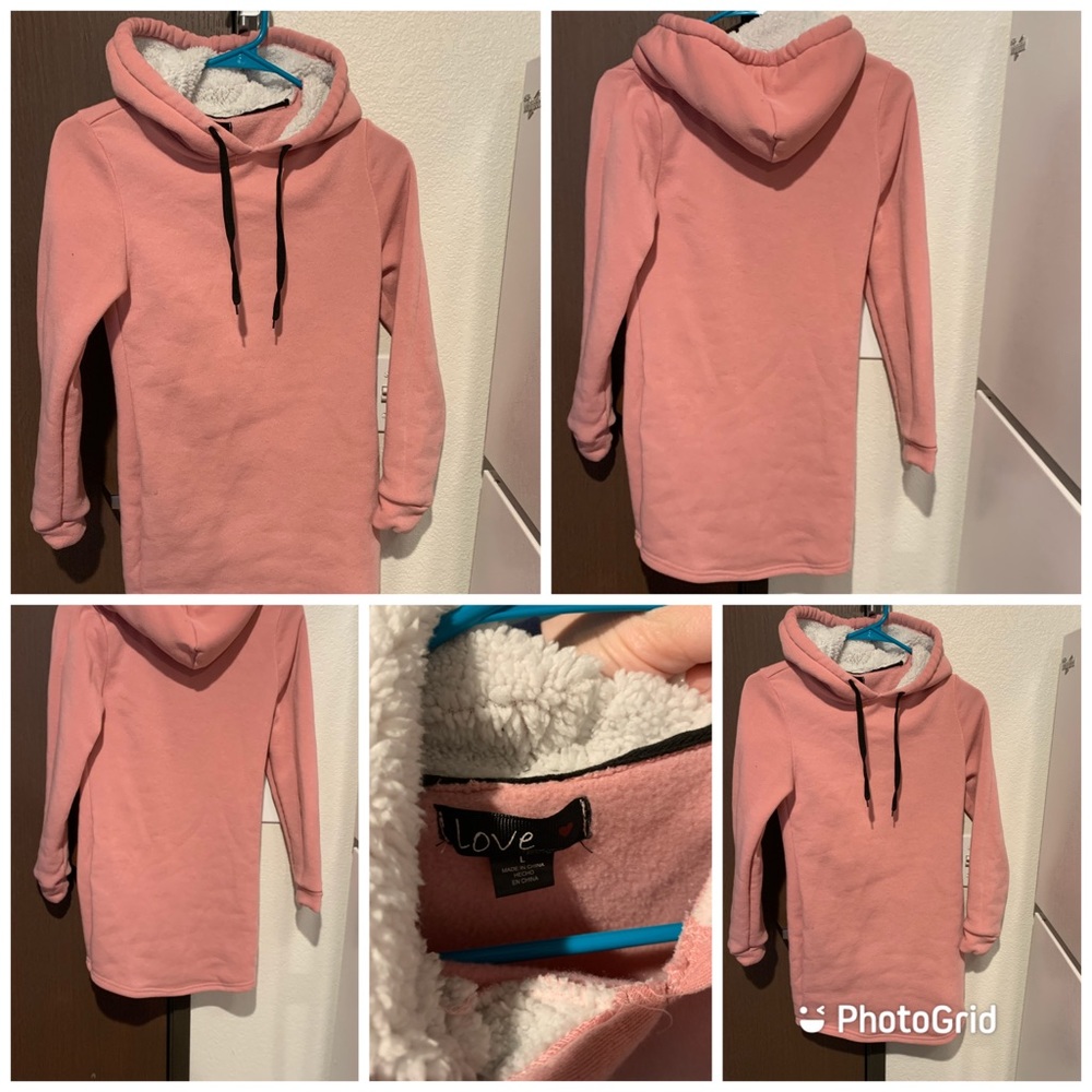 Pink sweater dress
